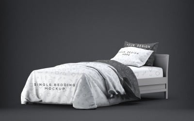 Cama - Maqueta de ropa de cama individual 2