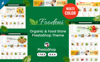 Foodeni — motyw PrestaShop z warzywami, owocami i artykułami spożywczymi