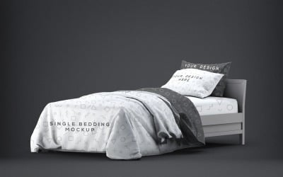 Ліжко – Макет односпальної постільної білизни 2