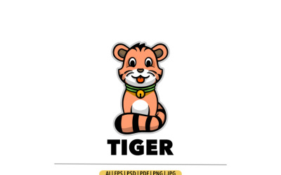 Симпатичный мультяшный логотип талисмана тигра