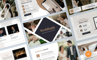 Weddingly - Düğün Planlayıcı Sunumu Google Slaytlar Şablonu