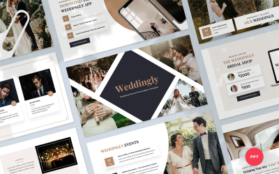 Weddingly - Plantilla de PowerPoint para presentación de planificador de bodas