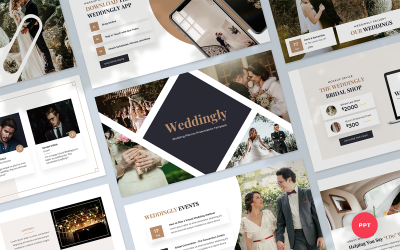 Weddingly - Wedding Planner Prezentacja Szablon PowerPoint