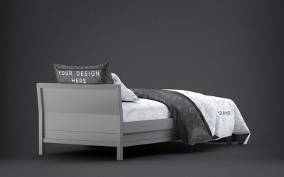 Cama - Maqueta de ropa de cama individual 6