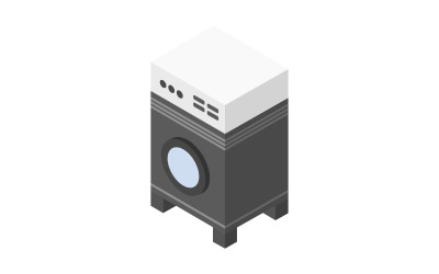 Máquina de lavar isométrica ilustrada em vetor no fundo