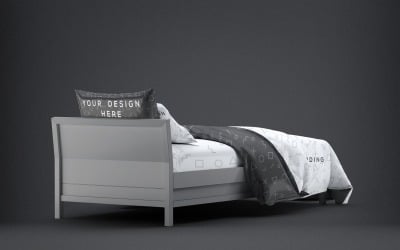 Letto - Mockup di biancheria da letto singola 6