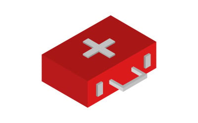 Medical suitcase in vector and colored on a white background