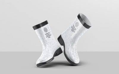 Rubber Boots - Short Ankle Gumboots Mockup 7