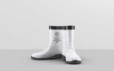 Rubberen laarzen - Mockup met korte enkellaarzen 4