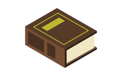 Vector illustrated isometric book on white background