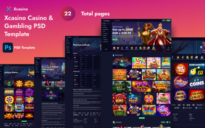 Xcasino – шаблон PSD для казино та азартних ігор