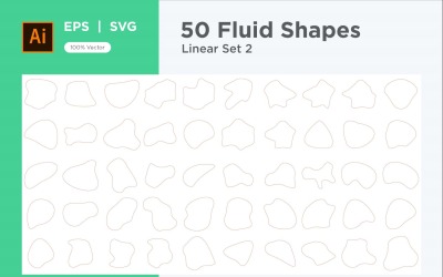 Abstract Fluid Linear Shape Set 50  V 2