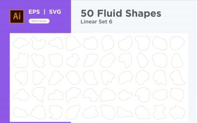 Abstract Fluid Linear Shape Set 50  V 6