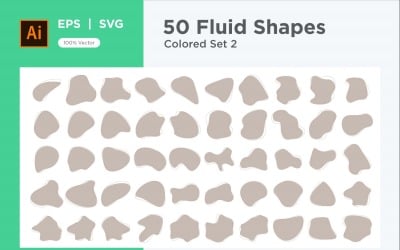 Abstract Fluid Shape Colored Set 50 V 2