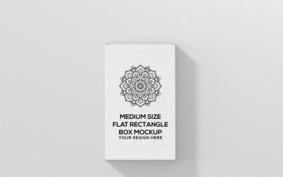 Box – Mockup einer mittelgroßen, flachen, rechteckigen Box 5