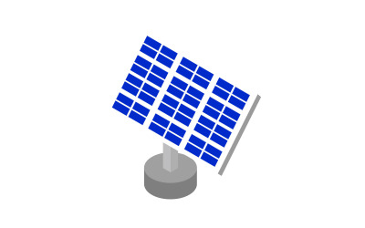 Buntes isometrisches Solarpanel auf weißem Hintergrund
