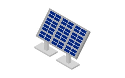 Isometric solar panel in colorful vector on background