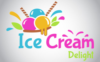 Modèle de logo de délice de crème glacée
