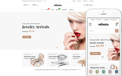 Monsta - Mücevher Teması WooCommerce Teması