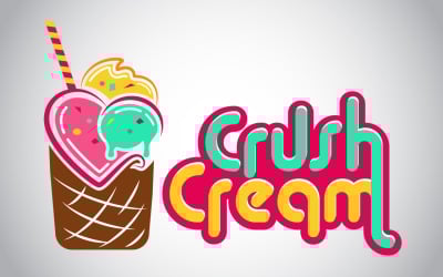 Plantilla de logotipo de helado aplastado