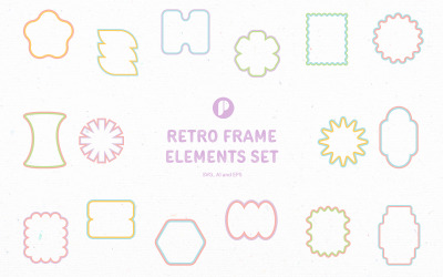 Rozkošný Retro Rám prvky Set