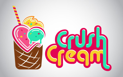 Schiacciare il modello di logo del gelato