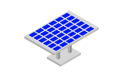 Solární panel v barevném vektoru na bílém pozadí
