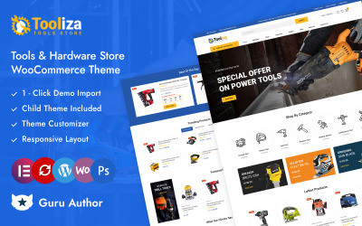 Tooliza – Eszköz- és hardverbolt Elementor WooCommerce reszponzív téma