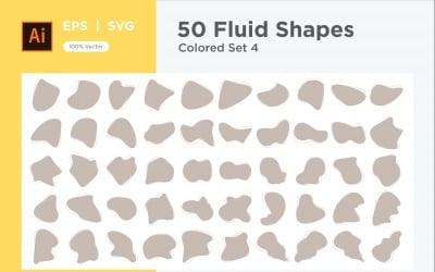 Abstract Fluid Shape Colored Set 50 V 4