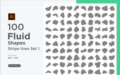 Abstrakt Fluid Shape Stripe lines Set 100 V 1