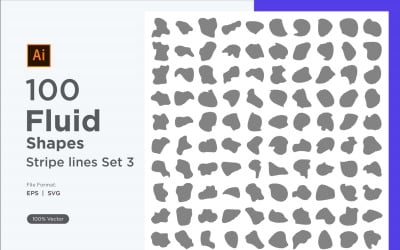 Abstrakt Fluid Shape Stripe lines Set 100 V 3