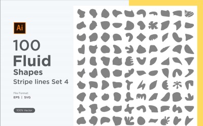 Abstrakt Fluid Shape Stripe lines Set 100 V 4