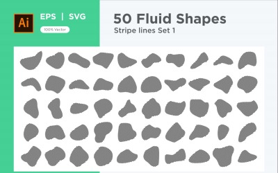 Abstrakt Fluid Shape Stripe lines Set 50 V 1