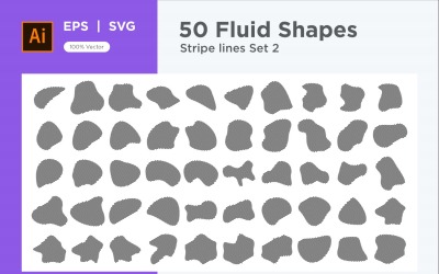Abstrakt Fluid Shape Stripe lines Set 50 V 2