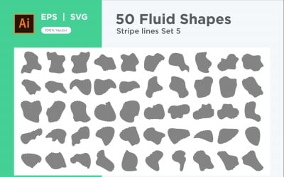 Abstrakt Fluid Shape Stripe lines Set 50 V 5