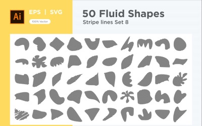 Abstrakt Fluid Shape Stripe lines Set 50 V 8