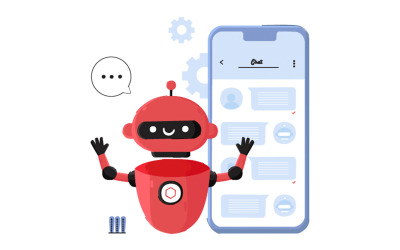Chat Robot Concept Ilustrace