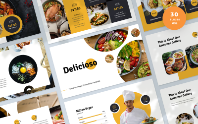 Delicioso - Presentationsmall för mat och dryck Google Slides