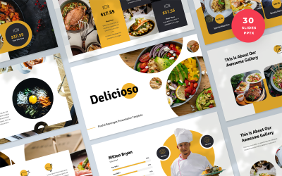 Delicioso - Шаблон PowerPoint для презентації продуктів харчування та напоїв