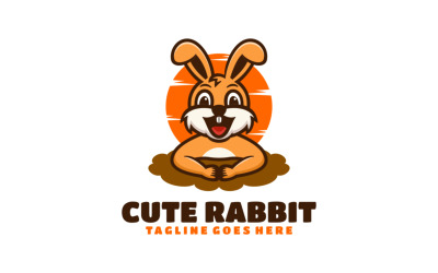 Schattig konijn mascotte cartoon logo 1