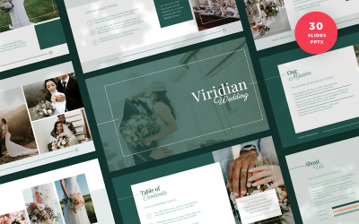 Viridian - PowerPoint-mall för bröllopspresentation