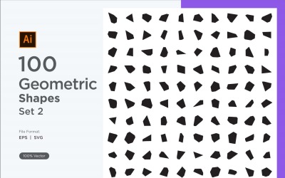 Abstrakt geometrisk formsats 100 V 2