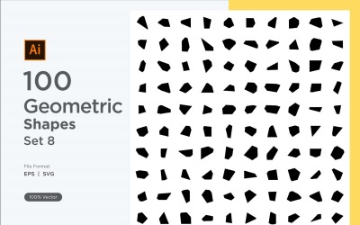 Abstrakt geometrisk formsats 100 V 8