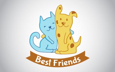 Beste Freunde-Haustier-Logo-Vorlage