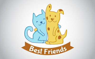 En İyi Arkadaşlar Evcil Hayvan Logo Şablonu