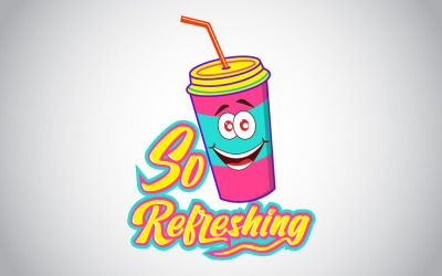 Modello di logo di succo così rinfrescante