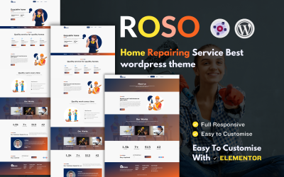 Roso minőségi otthoni javítási szolgáltatás - Wordpress téma