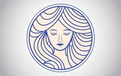 Schöne Dame-Gesichts-Logo-Vorlage