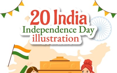 20 Happy Independence Day India Illustration