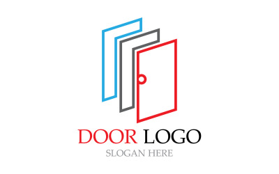 Logotipo de la puerta para el hogar y la construcción de plantilla vectorial v10